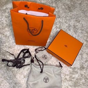 Hermès box shopping bag ribbon dust bag set